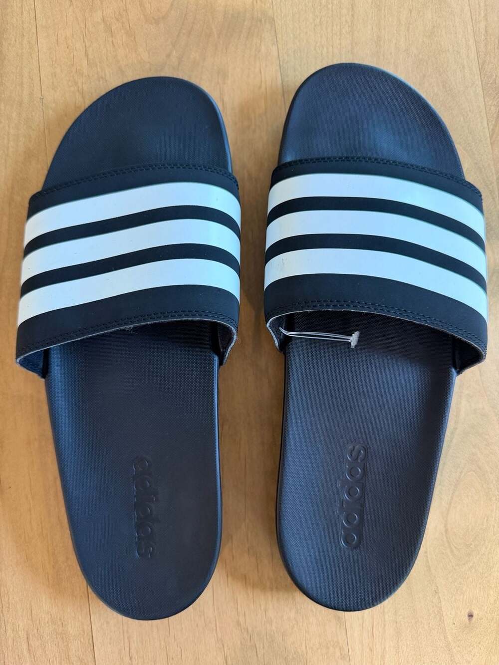 Adidas Adilette Comfort Slides Black White Mens 12
